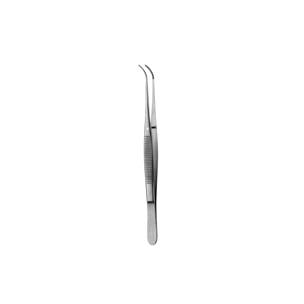 Semken Dressing Forcep, Serrated, Curved, 12CM - HiTeck Medical Instruments