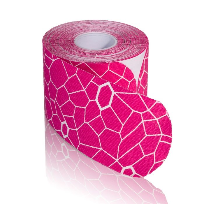 THERABAND Kinesiology Tape - 20 Precut Strip Roll, Pink/White