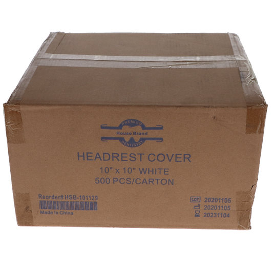 HSB - Headrest Cover Paper/Poly 10x10 White 500/Cs