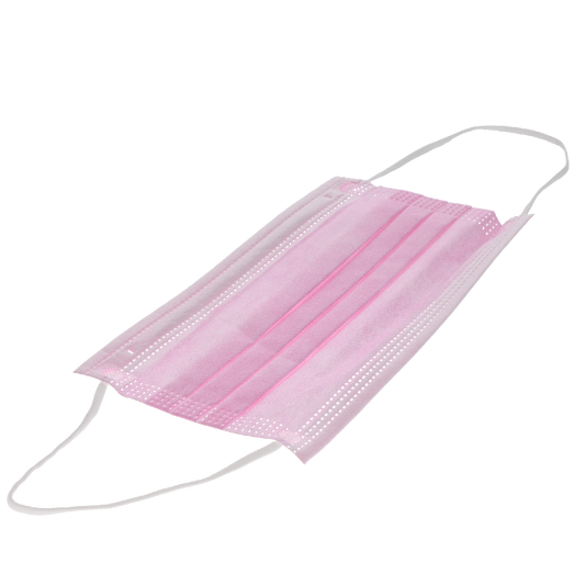 HSB - Earloop 3-PLY Masks 50/Bx ASTM Level 1 Pink, 10bx/cs