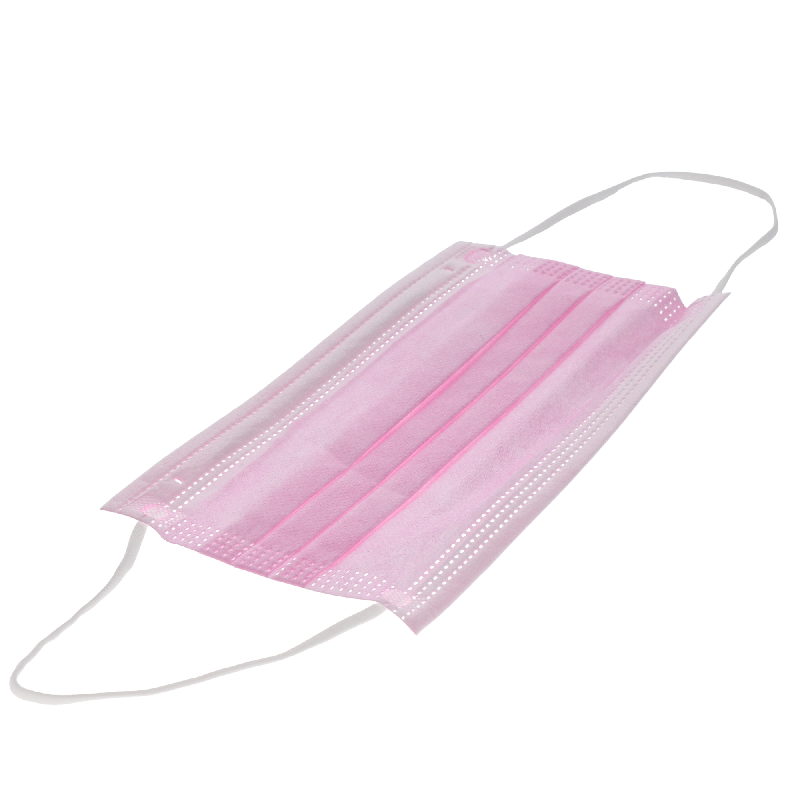 HSB - Earloop 3-PLY Masks 50/Bx ASTM Level 1 Pink, 10bx/cs