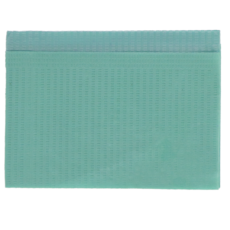 HSB - Disposable Bibs, 2+1 Ply, 13" x 18", Aqua, 500/Pk - 109216