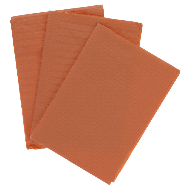 HSB - Disposable Bibs, 2+1 Ply, 13" x 18", Peach, 500/Pk