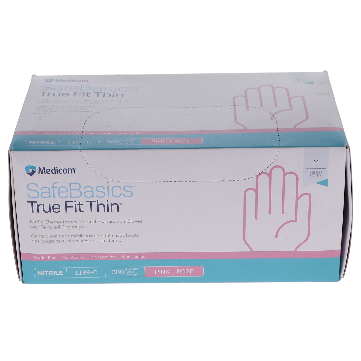 Medicom: SafeBaSicS TrueFit Blue PF Nitrile 300/Box - Small Gloves - 1185-B