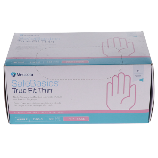 Medicom: SafeBaSicS TrueFit Pink PF Nitrile 300/Box - Small Gloves - 1186-B