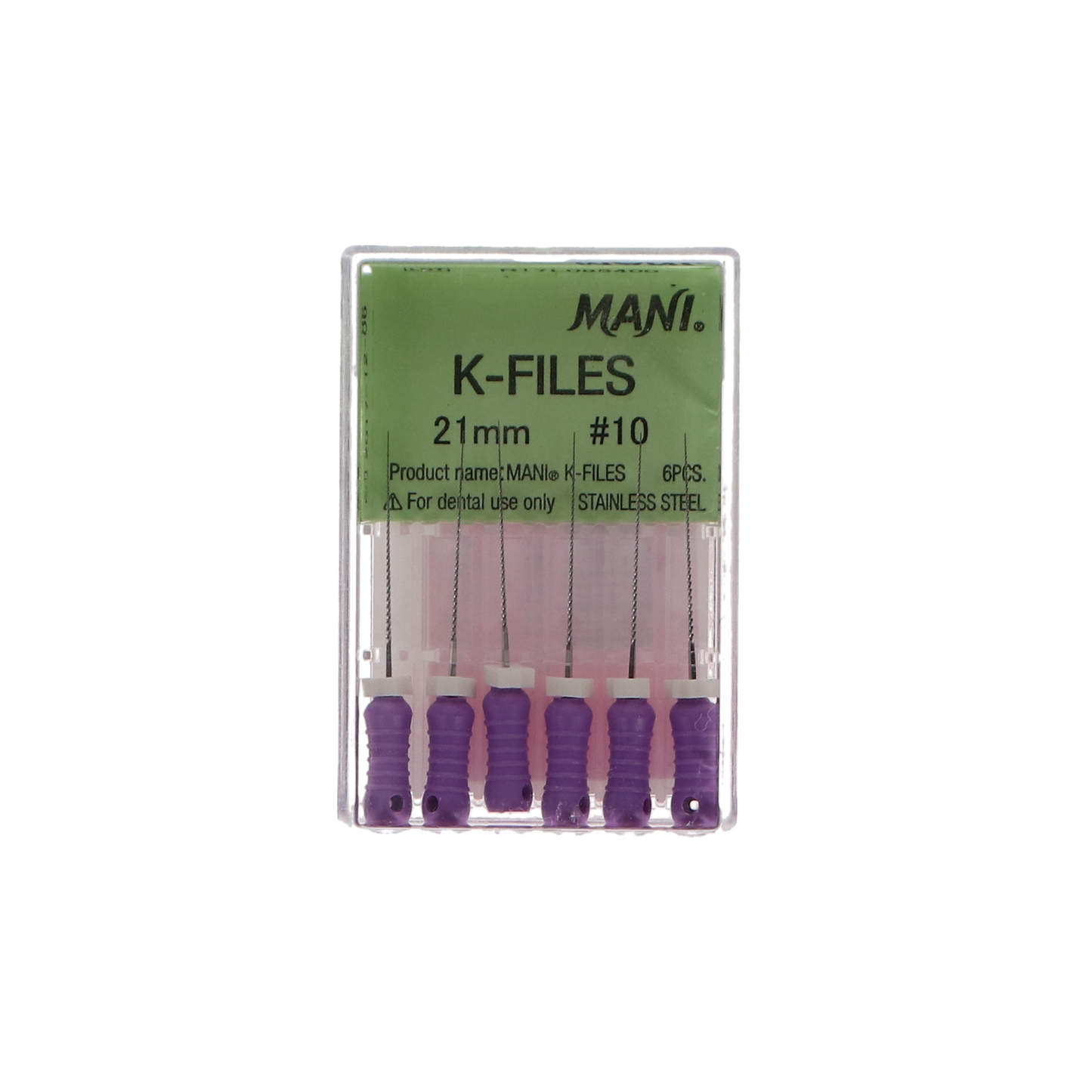 K-File, Stainless Steel, 21 mm, # 10, Purple, 6/Pk, MK2110