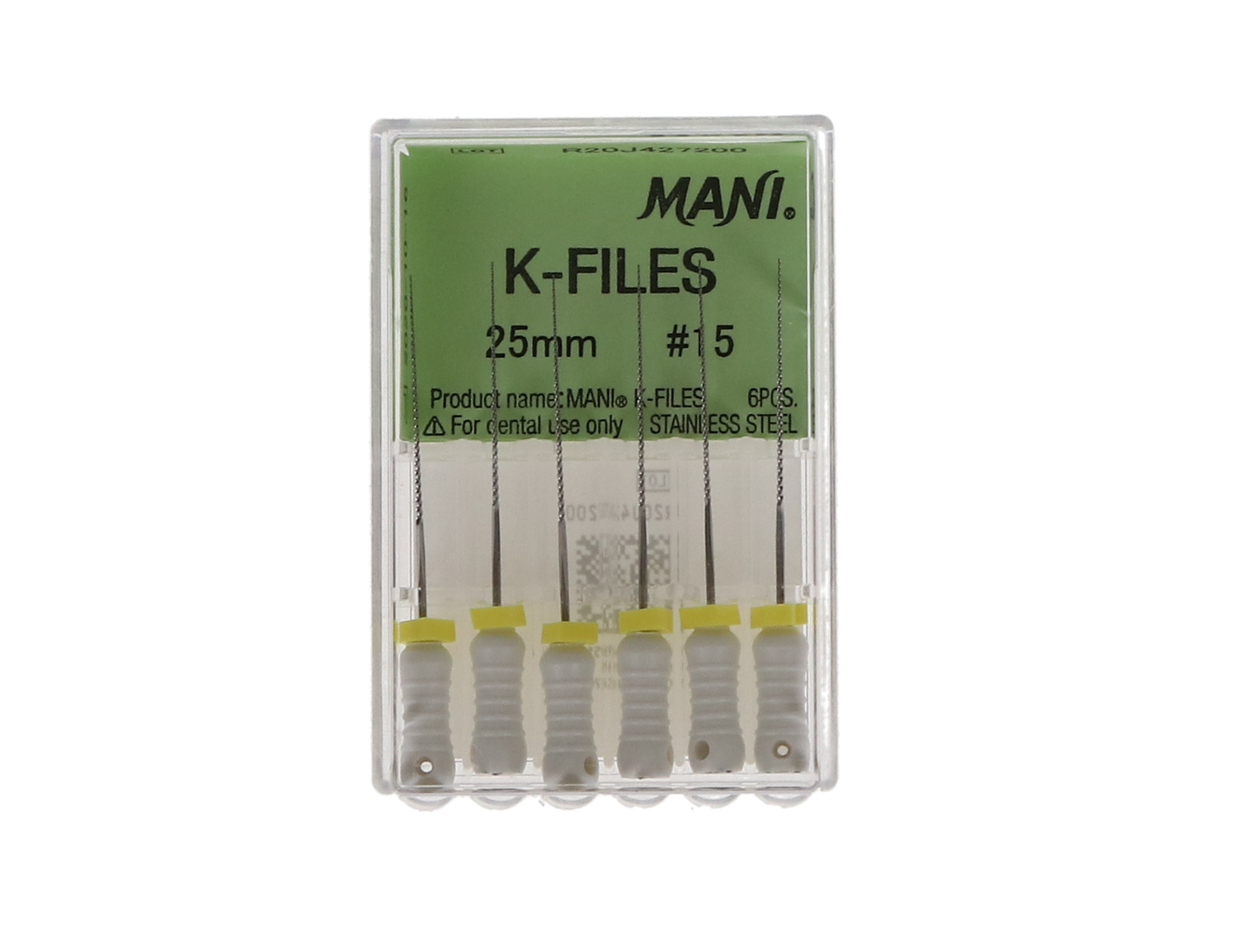 K-File, Stainless Steel, 25 mm, # 15, White, 6/Pk, MK2515