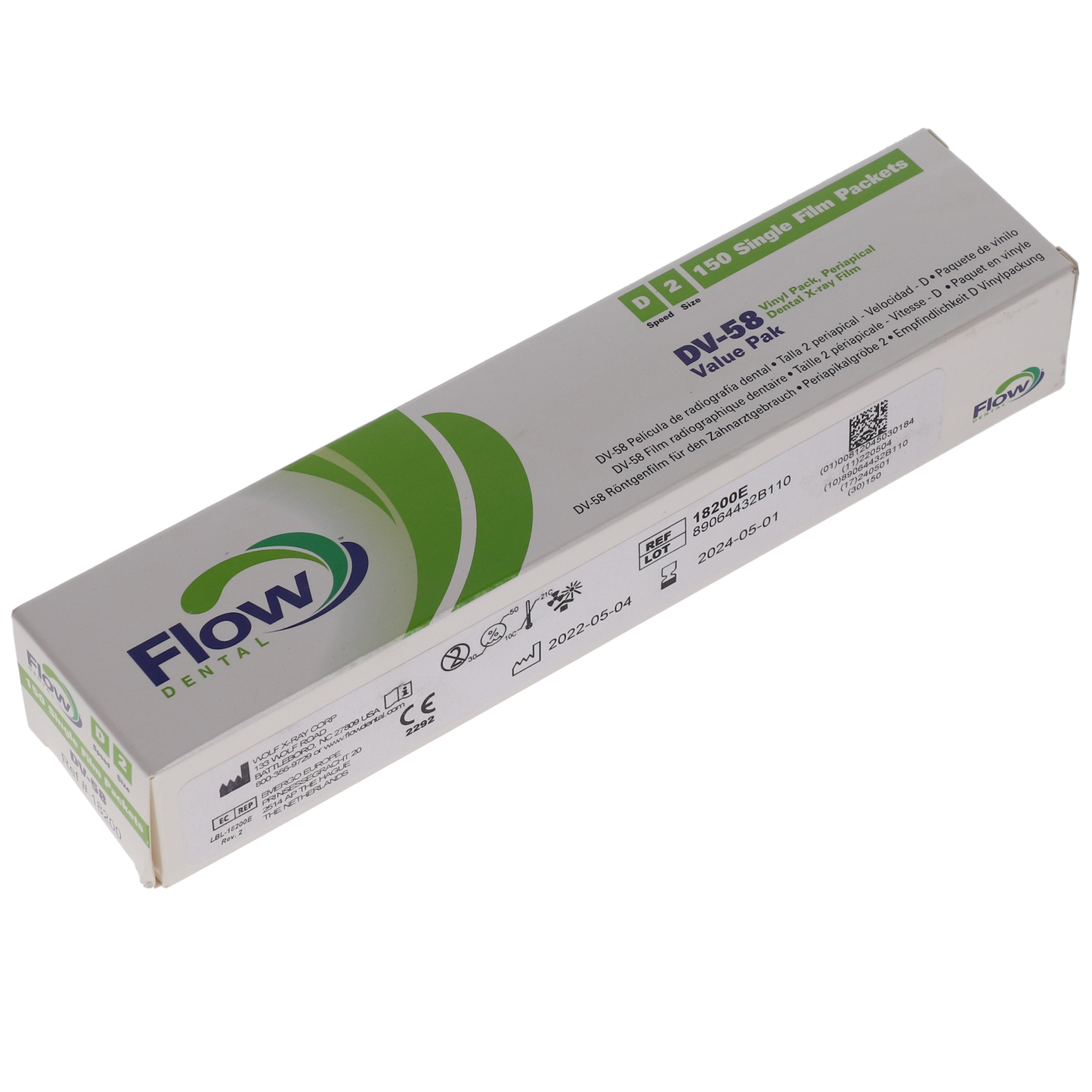 FlowXRay: Flow X-Ray Film DV58 Size#2 D-Speed - 18200