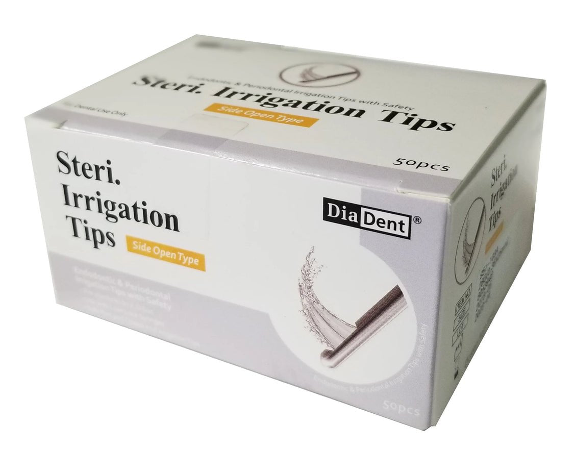 Sterilized Irrigation Tips - Side Open Type (50 pcs/box) - Steri Irrigation Tips 28 G (0.36 x 25mm) Blue Green