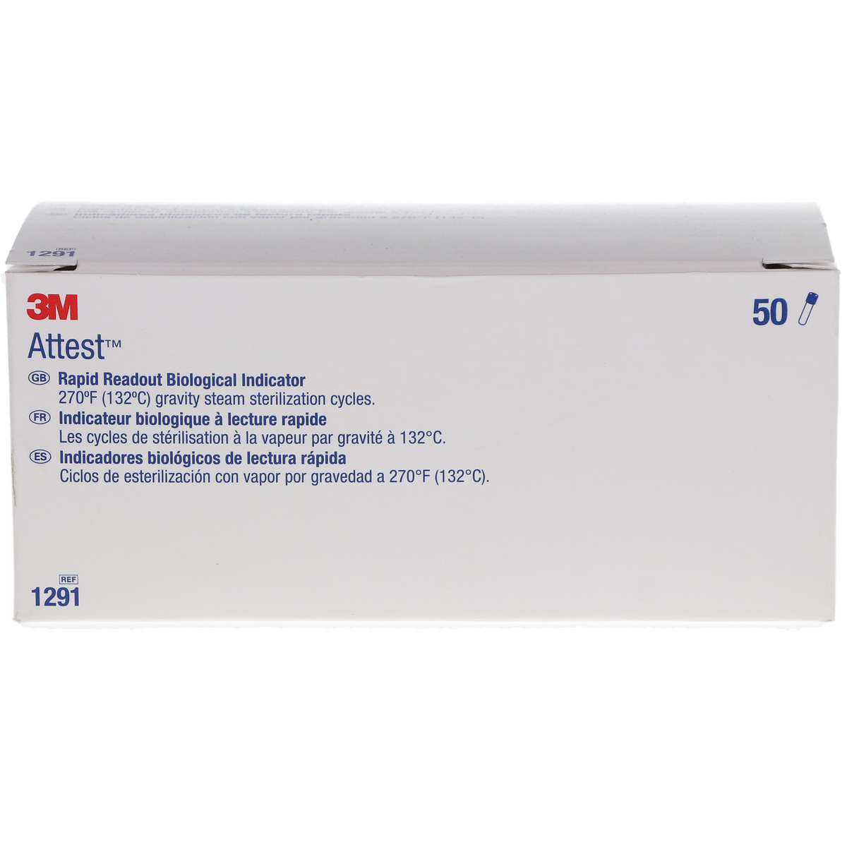 3M Attest 1291 Rapid Biological Indicators, Blue Cap, 50/Pack