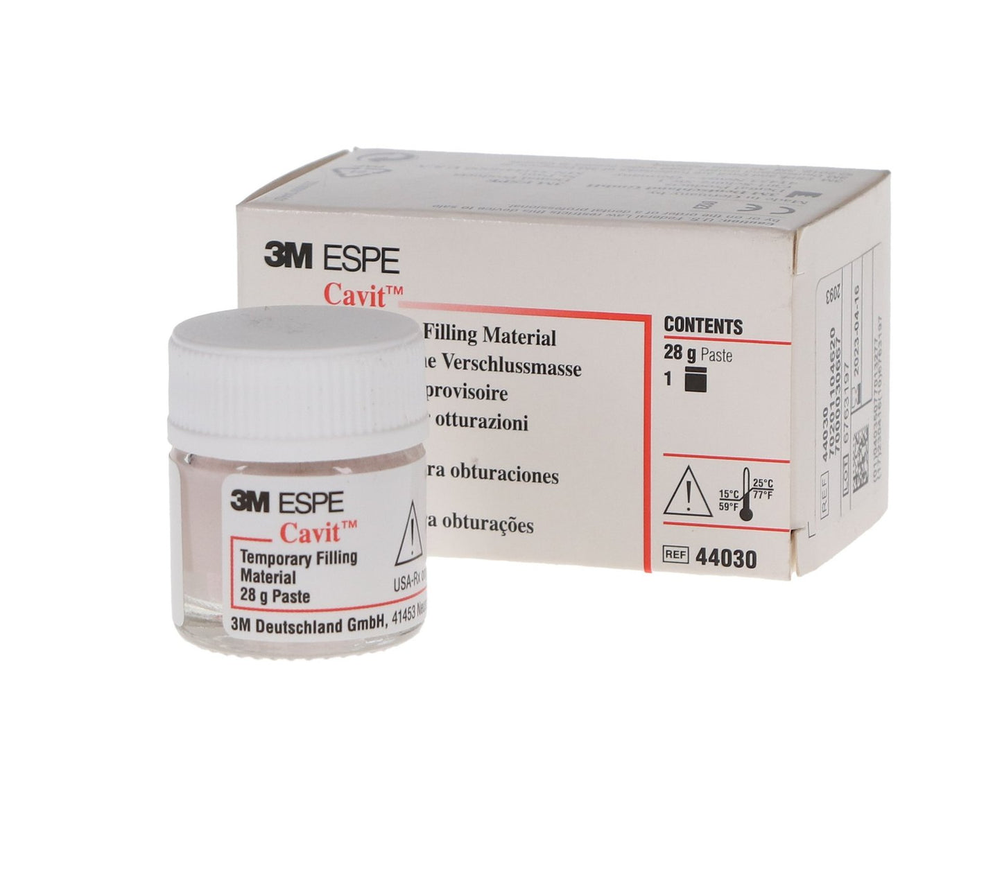 3M Cavit-O Temporary Filling Material, Hardest Set, 28 g Jar, Pink, 1/Pk