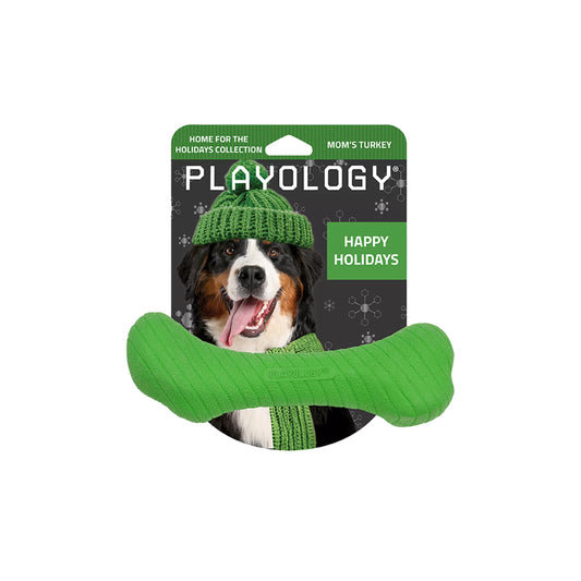 Playology Holiday Mom's Turkey Scented Crunch Bone Dog Toy, Jumbo (Item #5371993)