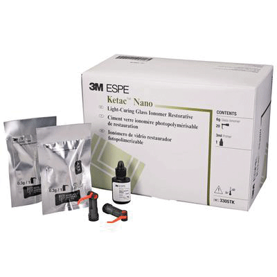 Ketac Nano Glass Ionomer Restorative, Light-Cure, Quick Mix Capsule Refill, A2, 20/Pk