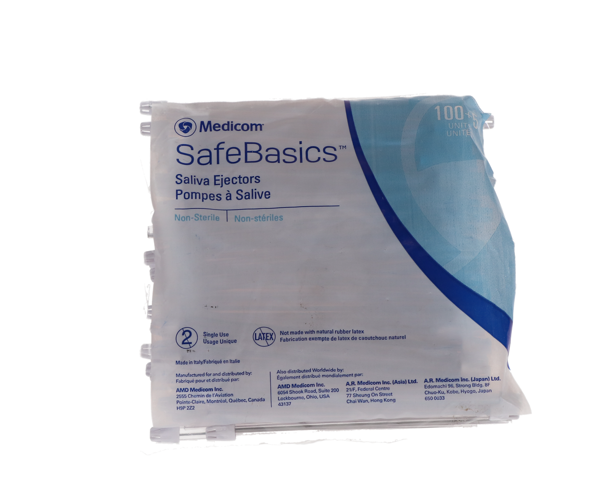 Medicom: Saliva Ejectors 1050/cs Clear w/ White - 701