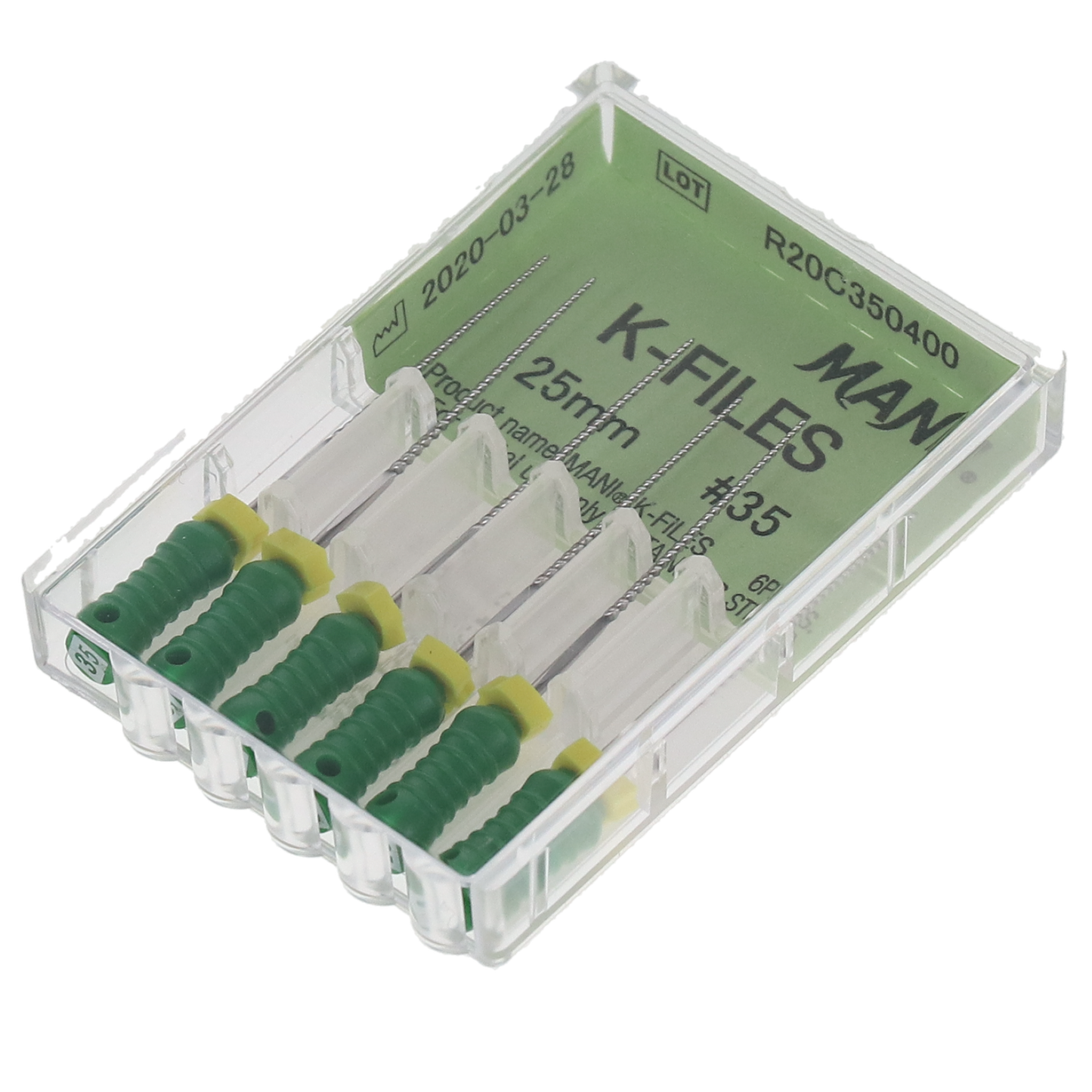 K-File, Stainless Steel, 25 mm, # 35, Green, 6/Pk, MK2535