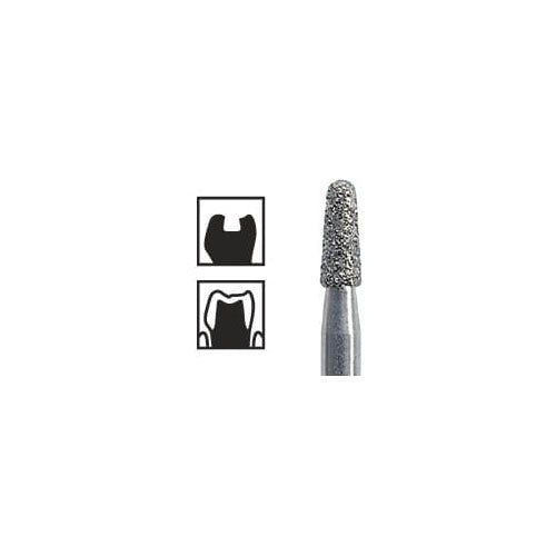NTI Diamond Bur Friction Grip Coarse Round End Taper Chamfer 849-025C 5/Pk