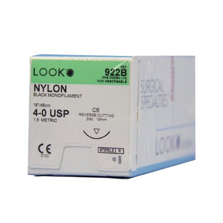Look Black Nylon Sutures Reverse Cutting,12/Box 918B-921B-925B-928B-922B