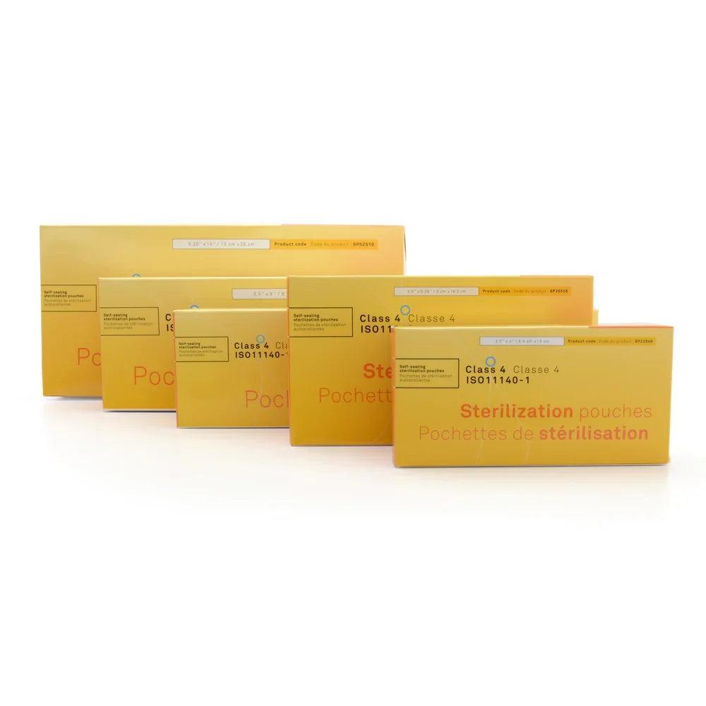 Supermax, Aurelia Sterilization Pouches, Class 4 200/Box - 2.5"x4" 200/Box