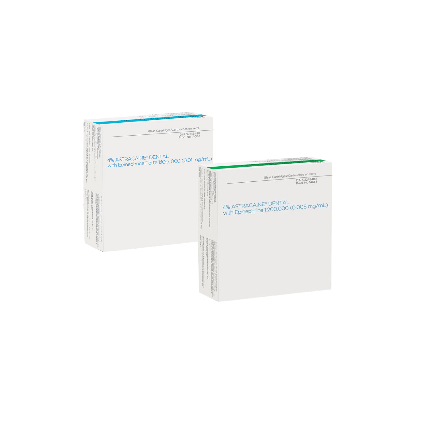 Astracaine HCI 4% Articaine w/Epinephrine 100/Box #1410 -#1408 - Blue 1:100:000