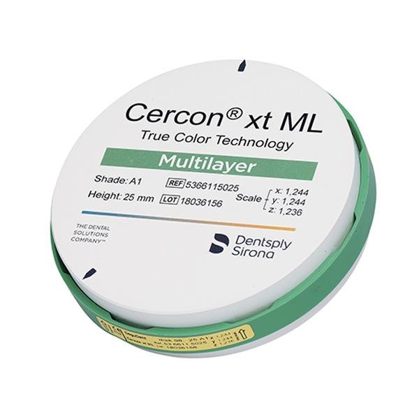 Cercon® xt ML Discs, 98 mm Diameter, 25 mm Thickness, Shade B3