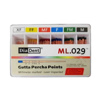 Gutta Percha Points ISO Sizes Non-Marked – Standard Sizes, Vials, 120/Pkg, Size # 55