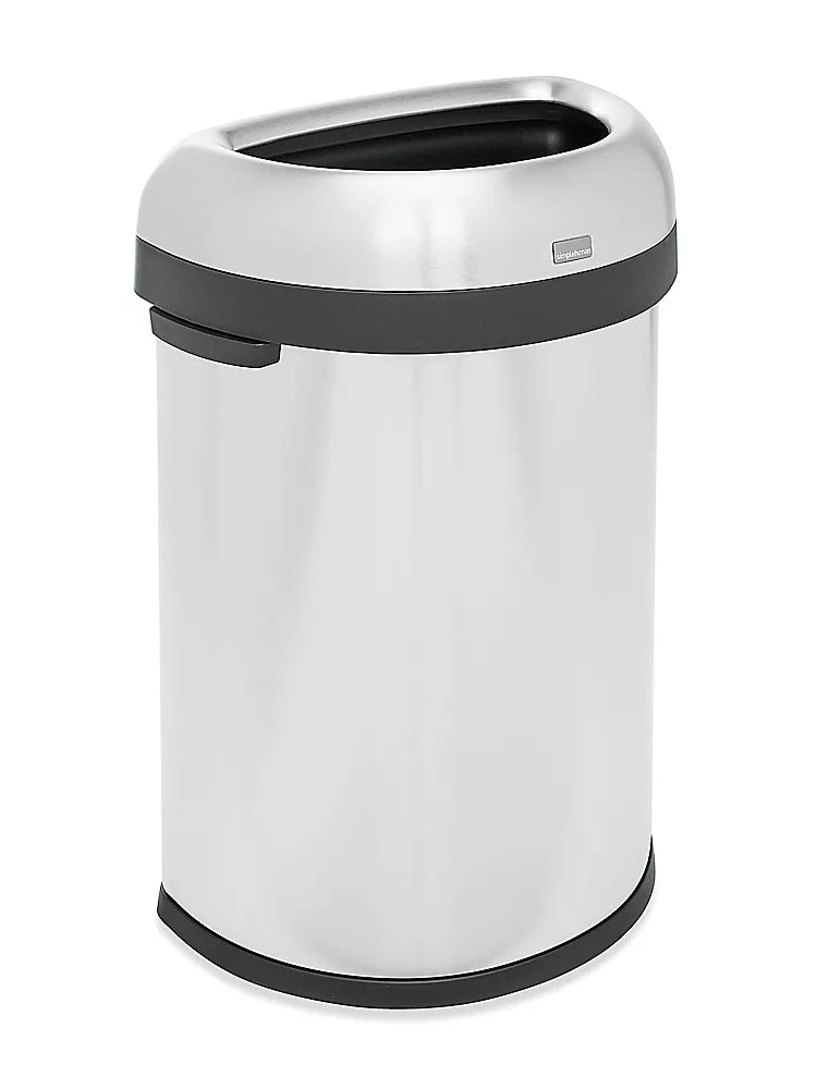 Simplehuman® Open Top Stainless Steel Trash Can - Half-Round, 21 Gallon, H-8672