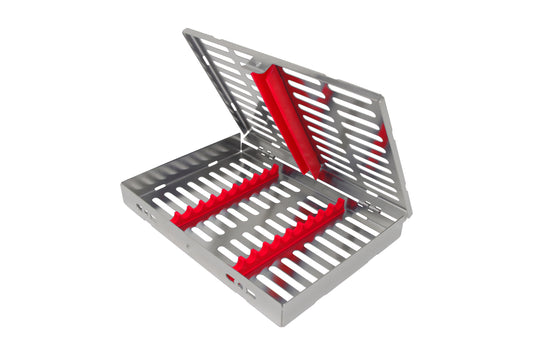 Sterilization Cassette for 10 Instruments - 180x130x22, W/O Lock, Non Detatchable - HiTeck Medical Instruments