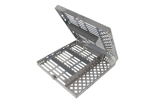 Sterilization Cassette for 10 Instruments, With Adjustable Accessory Area - 202x195x30 MM, Detachable - HiTeck Medical Instruments