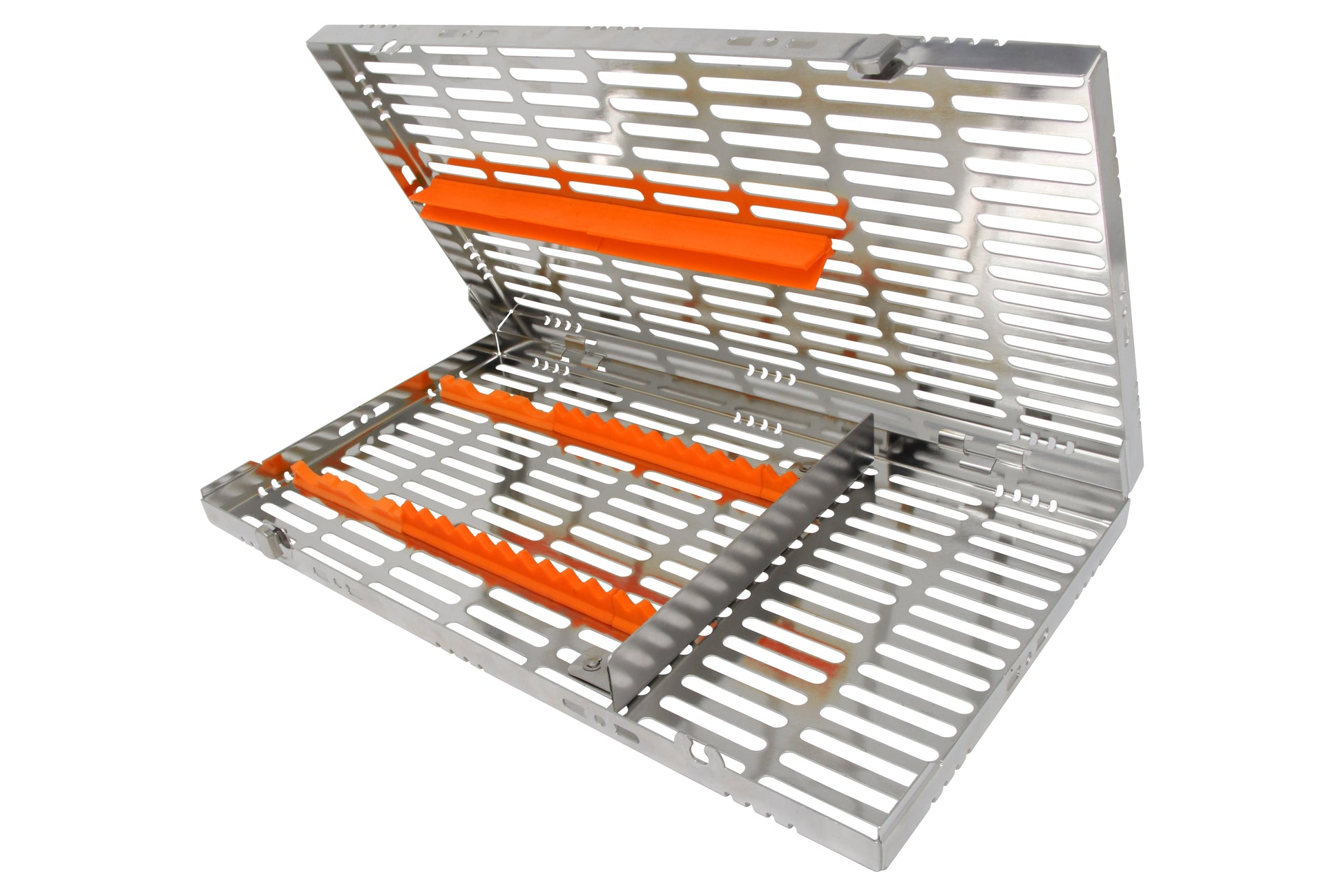 Sterilization Cassette for 16 Instruments (4 Elevators), With Adjustable Accessory Area, Oral Surgery Set Up - 370*202*30 MM - HiTeck Medical Instruments