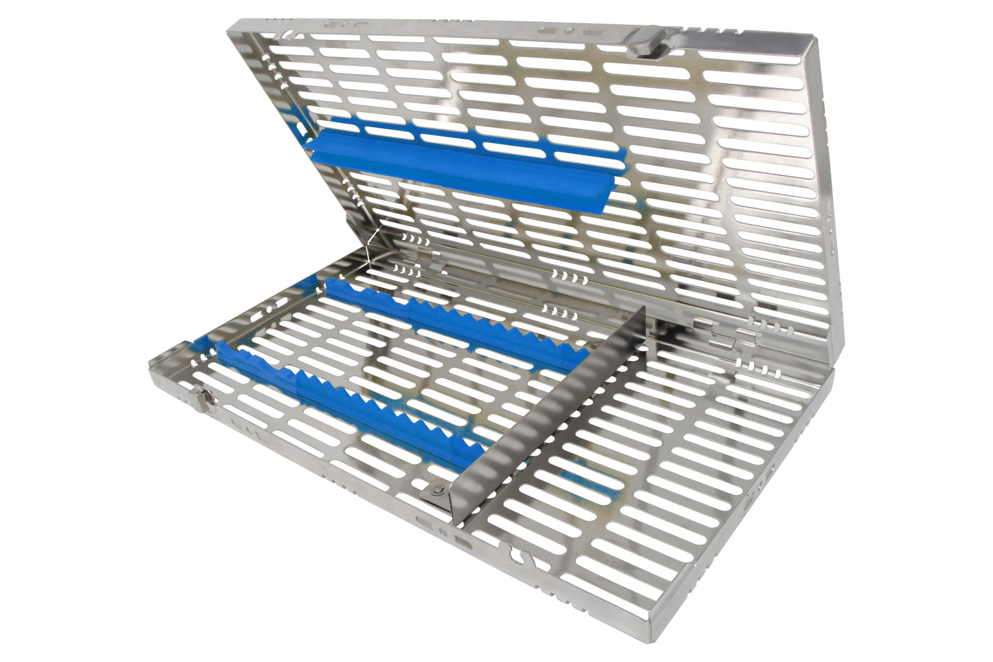 Sterilization Cassette for 16 Instruments (4 Elevators), With Adjustable Accessory Area, Oral Surgery Set Up - 370*202*30 MM - HiTeck Medical Instruments
