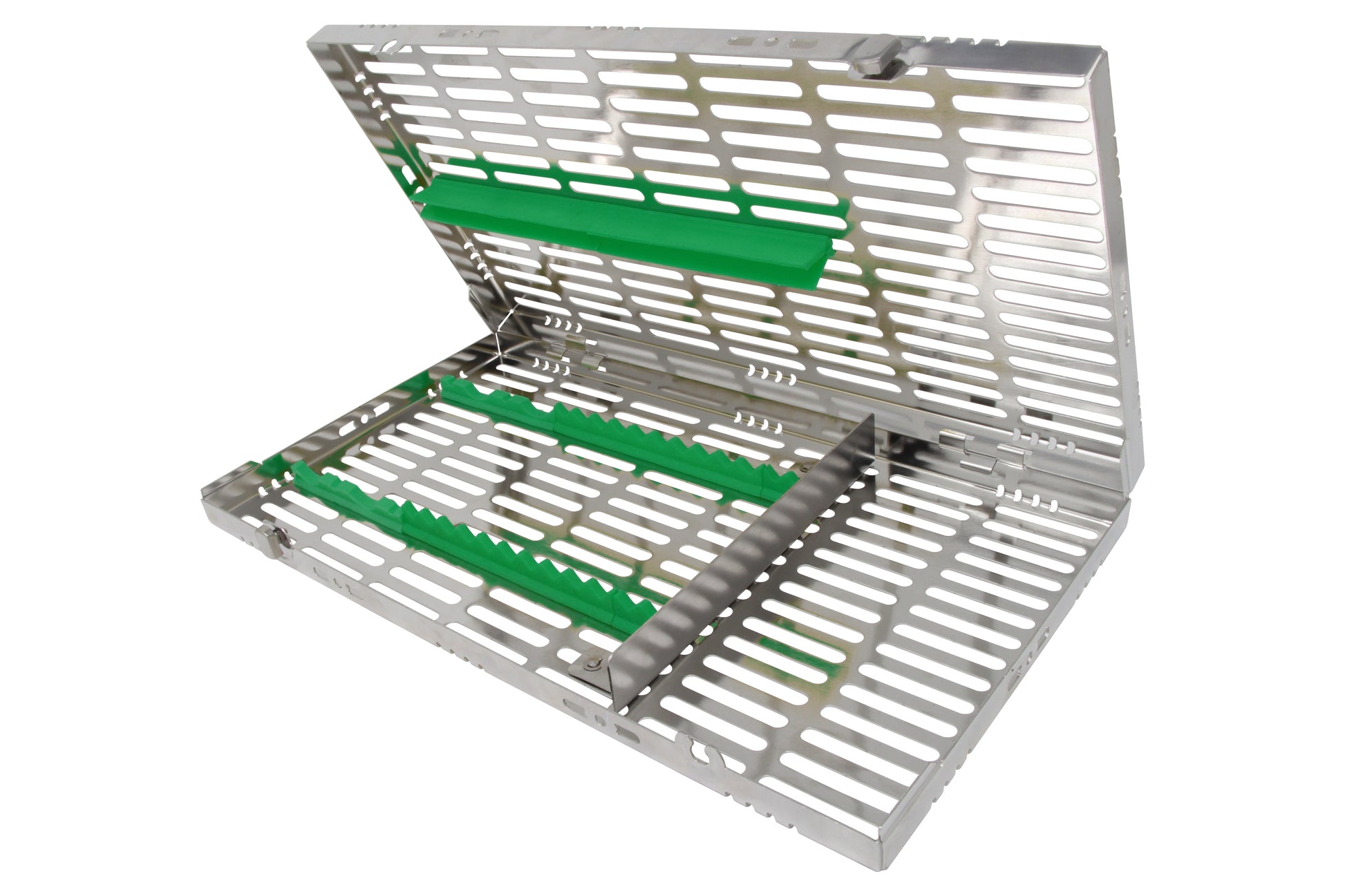 Sterilization Cassette for 16 Instruments (4 Elevators), With Adjustable Accessory Area, Oral Surgery Set Up - 370*202*30 MM - HiTeck Medical Instruments