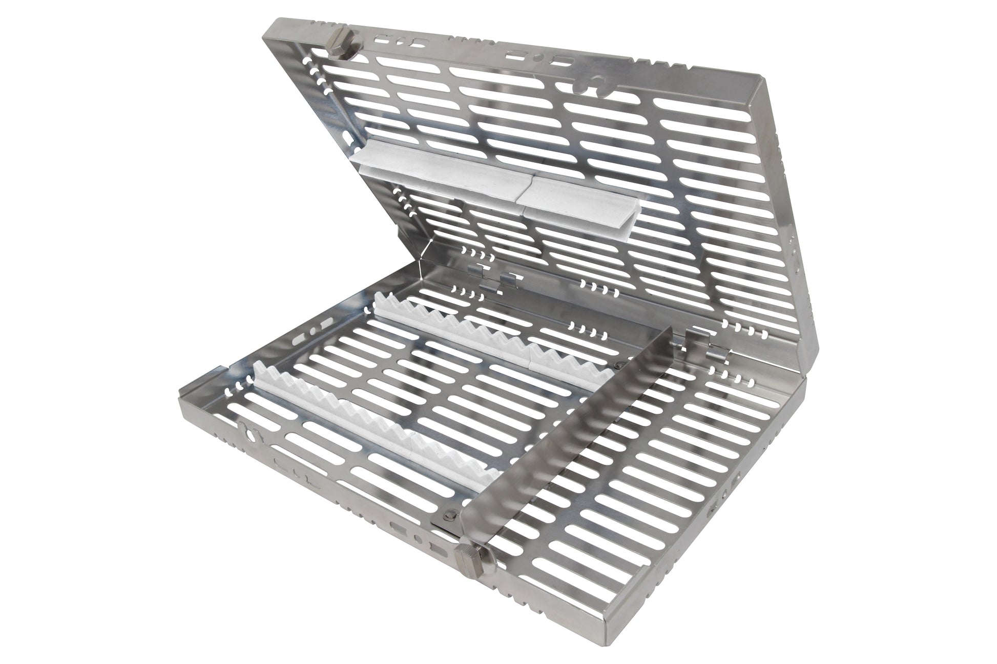 Sterilization Cassette for 16 Instruments, With Adjustable Accessory Area -  280x202x30, Detachable - HiTeck Medical Instruments