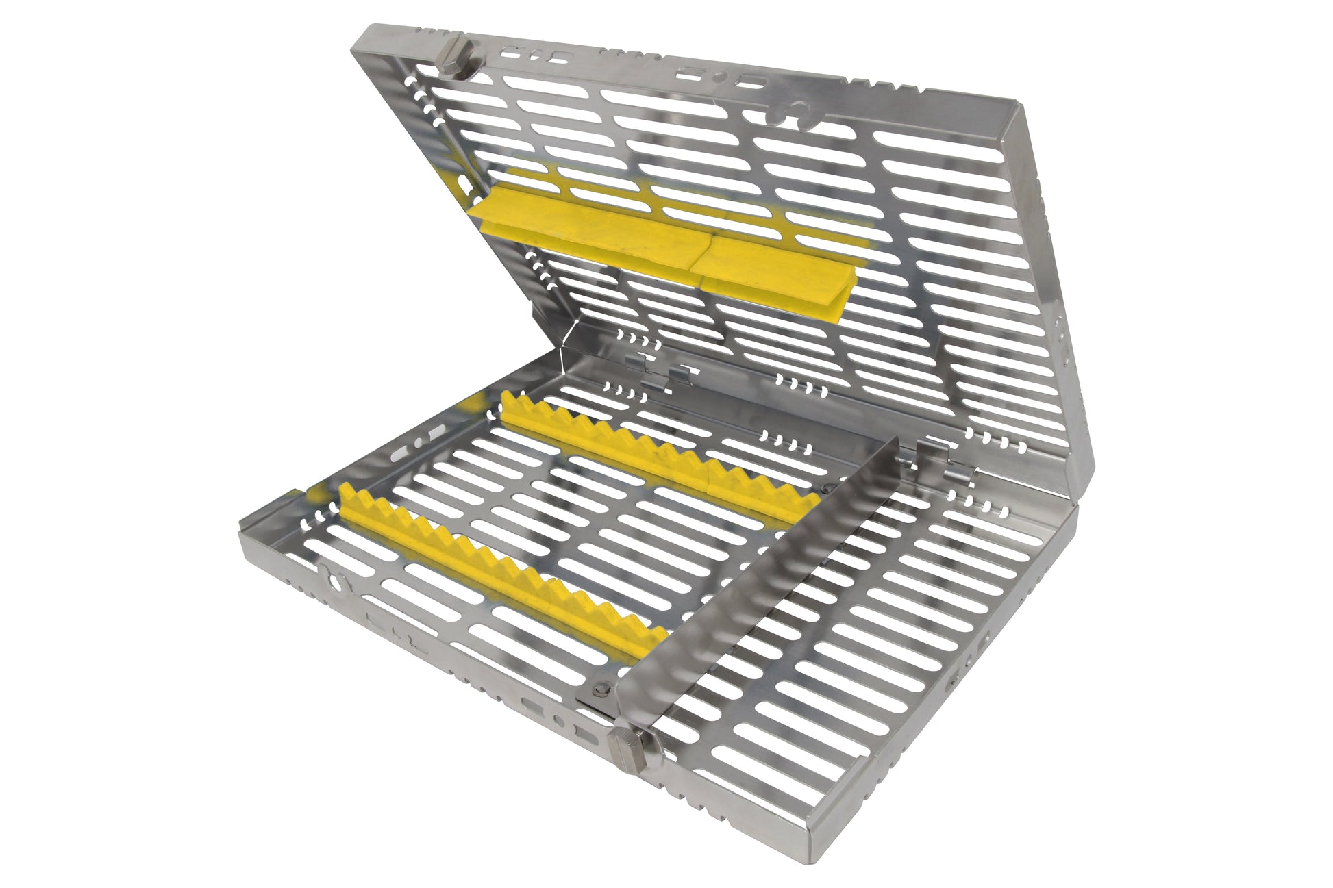 Sterilization Cassette for 16 Instruments, With Adjustable Accessory Area -  280x202x30, Detachable - HiTeck Medical Instruments