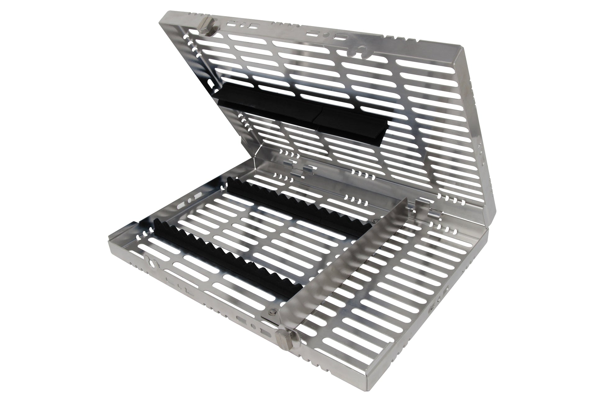 Sterilization Cassette for 16 Instruments, With Adjustable Accessory Area -  280x202x30, Detachable - HiTeck Medical Instruments