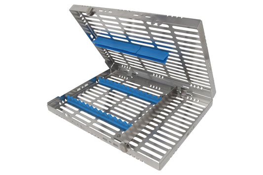 Sterilization Cassette for 16 Instruments, With Adjustable Accessory Area -  280x202x30, Detachable - HiTeck Medical Instruments