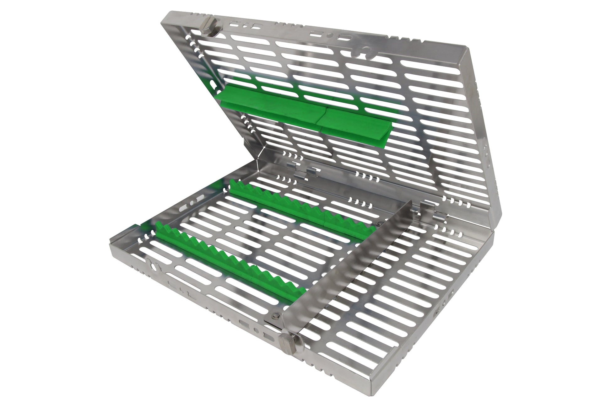 Sterilization Cassette for 16 Instruments, With Adjustable Accessory Area -  280x202x30, Detachable - HiTeck Medical Instruments