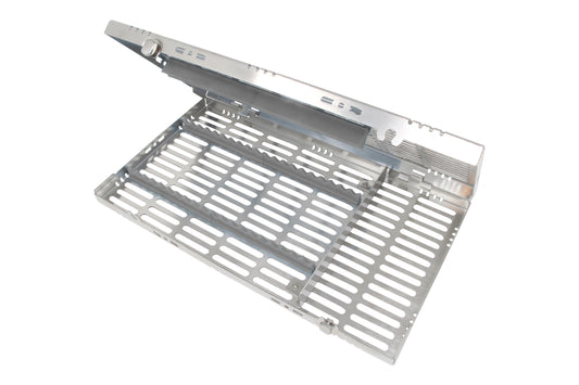 Sterilization Cassette for 20 Instruments, With Adjustable Accessory Area - 370x202x30, Detachable - HiTeck Medical Instruments