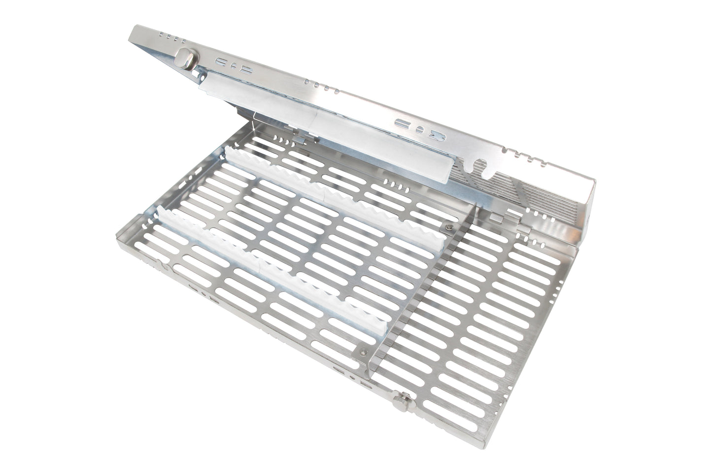 Sterilization Cassette for 20 Instruments, With Adjustable Accessory Area - 370x202x30, Detachable - HiTeck Medical Instruments