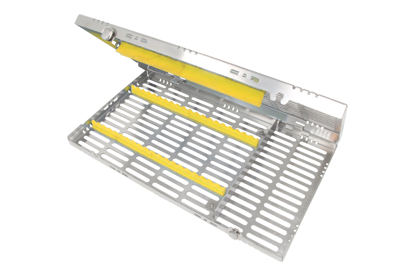 Sterilization Cassette for 20 Instruments, With Adjustable Accessory Area - 370x202x30, Detachable - HiTeck Medical Instruments