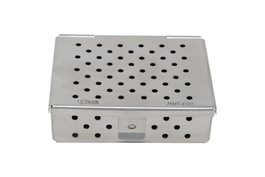 Sterilization Cassette for Clamps, Small Parts & Handpieces, With Silicone Mat - 80x60x25, Non Detachable - HiTeck Medical Instruments
