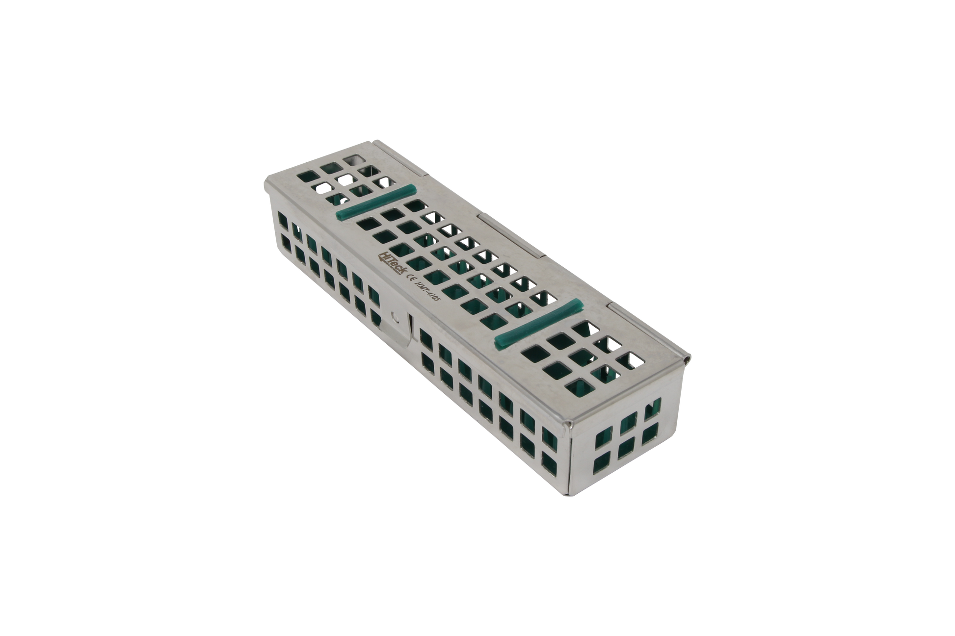 Sterilization Cassette for Clamps, Small Parts & Handpieces, With Silicone Mat - 150x40x30, Non Detachable - HiTeck Medical Instruments