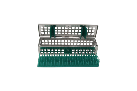 Sterilization Cassette for Clamps, Small Parts & Handpieces, With Silicone Mat - 150x40x30, Non Detachable - HiTeck Medical Instruments