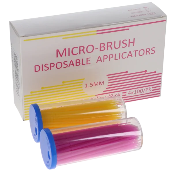 HSB-Micro-Brush Disposable Applicators, Fine, Assorted, Yellow/Pink, 4 x 100/Pk, HSB-101318