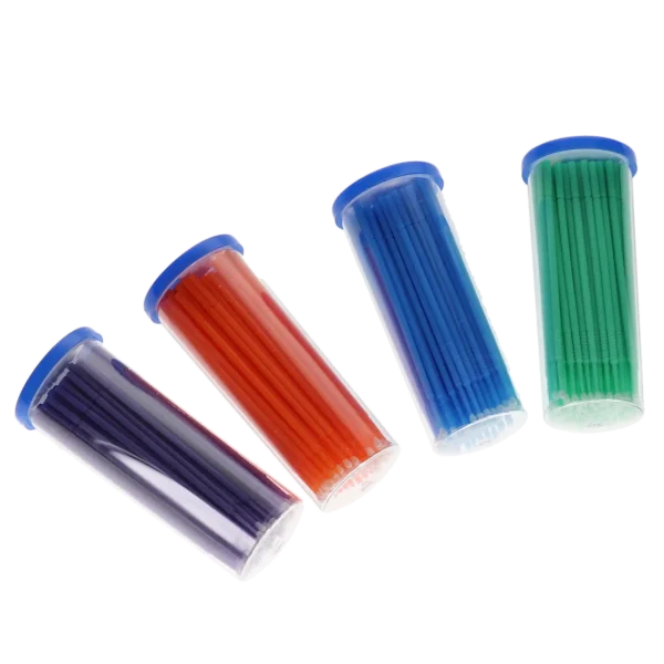 HSB-Micro-Brush Disposable Applicators, Regular, Assorted, Blue/Geen/Orange/Purple, 4 x 100/Pk - HSB-101322