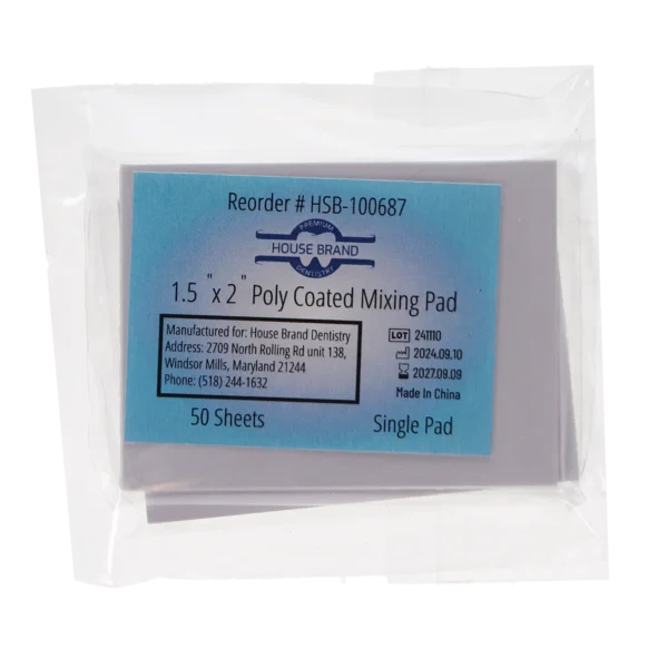 HSB 1.5" x 2" Poly Coated Mixing Pad 50 Sheets Single Pad (100687)