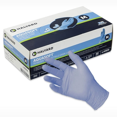 Halyard Aquasoft Exam Nitrile Powder Free Gloves 300/Box KC43934 - Small 300/Box