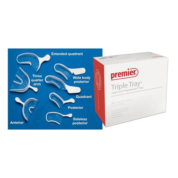 Premier Triple Tray Dual Arch Impression Tray - Quadrant - Premier Dental