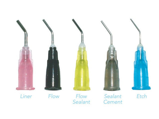 Pre Bent Needles Dispensing Tips Applicator , 100/Pk (Flowable Tip,Etch Tip ,Sealant,Liner,Sealant Cement Tips) - Black