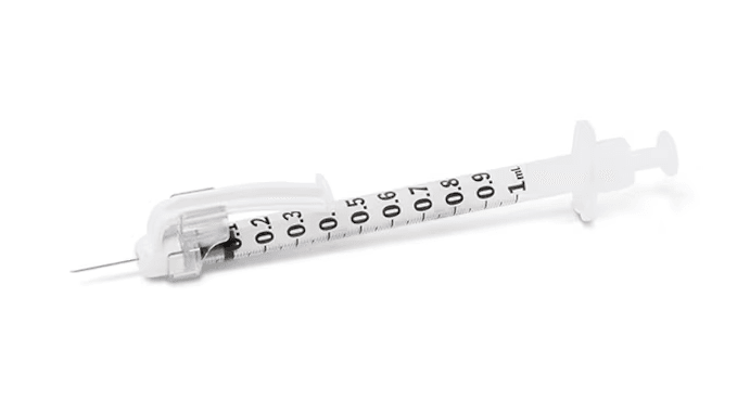 BD SafetyGlide Tuberculin Syringe 26GX3/8" 1 mL (100 count) 100 Count
