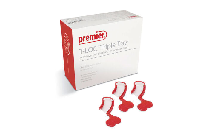 Premier T-LOC Triple Tray Adhesive Free Dual Arch Impression Trays (TLOC) - Anterior - Premier Dental